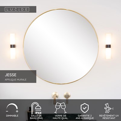 Lucide JESSE - Applique murale Salle de bains - 2xG9 - IP44 - Noir